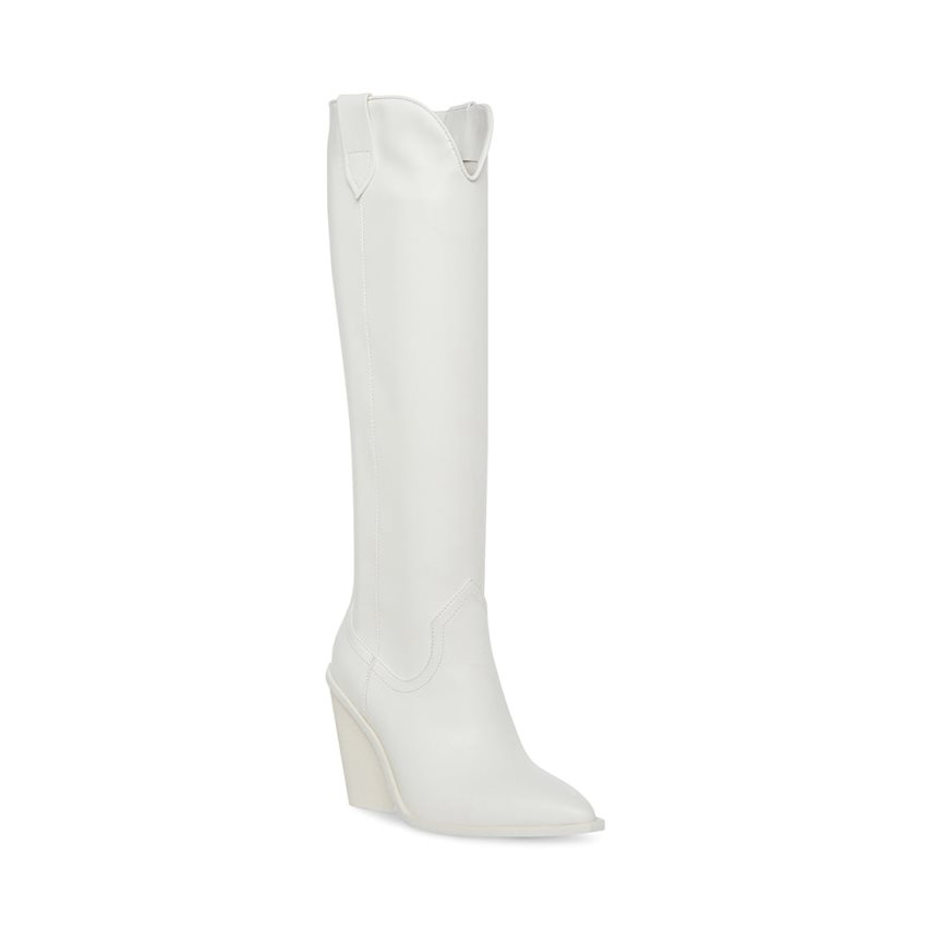 Botas Hasta La Rodilla Steve Madden Bronco Mujer Blancas | ES QS83ES